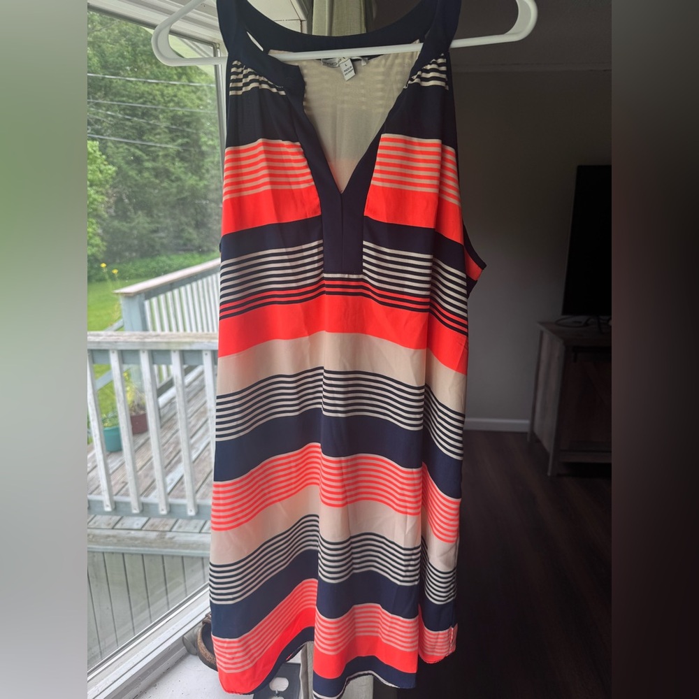 Moa Moa Pink and Blue Sleeveless V-Neck Sundress